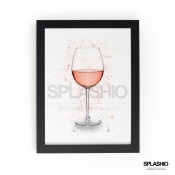 ROSE WINE  Splatter Art Print, High Gloss Print, Splash Art, Home Decor, Bar Custom Drink Art Cocktails