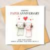 1 Year Anniversary Card for Husband or Wife – Funny & Romantic 1st Paper Anniversary Greeting Card – Perfect for Couples