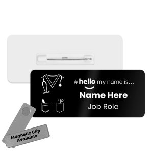 Name Badge - Colour Nurse Scrubs Hello My Name is... - Black