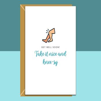 Funny Knee Operation  - Knee Surgery - Recovery Card - Knee Replacement - Get Well Soon Card - Can be personalised inside if required