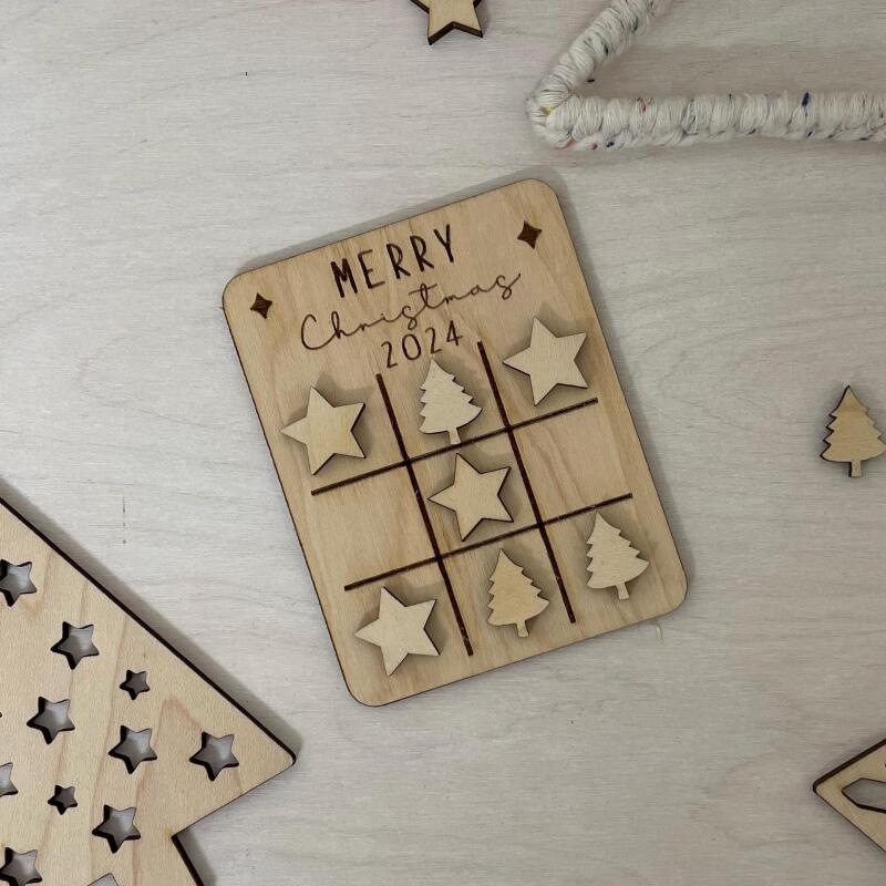 Merry Christmas Favour Game / Noughts and Crosses / Table Favours / Table Decoration / Mini Games - Yes Please