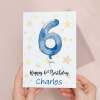Personalised 6th Birthday Card For Boy Custom Name Card For Boy Sixth Birthday Card For Child Birthday Card for Boy Custom 6th Birthday - Large (5x7) / Blank Message