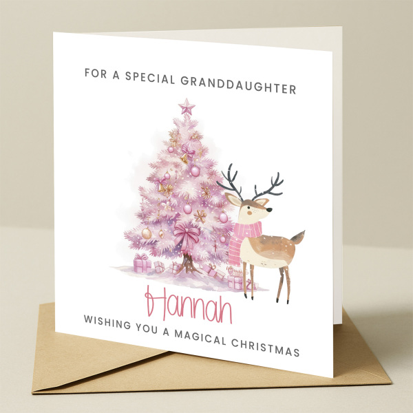 Granddaughter Christmas Card Personalised Christmas Card for Grandchild - Standard Smooth Card