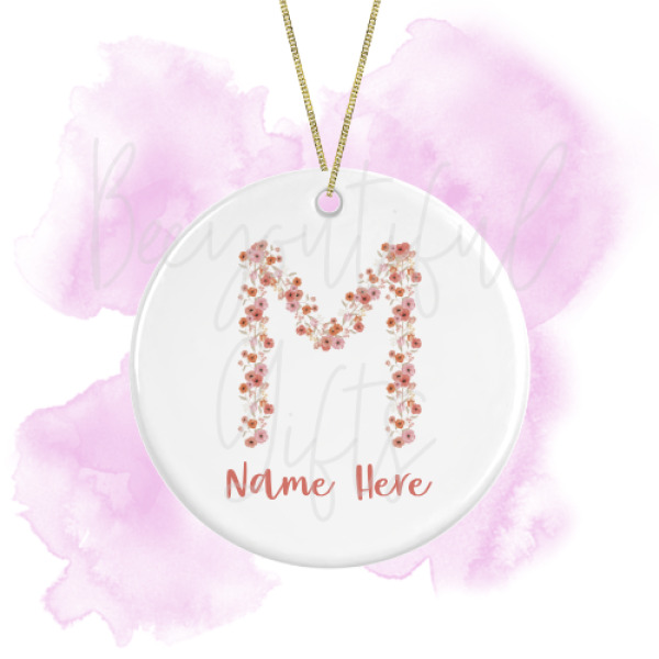 Personalised Spring Love Round Ceramic Decoration