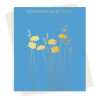 Congratulations card embellished with a gold foil daisy print - designed by artist Eloise Hall - 15.7 x 11cm and blank inside
