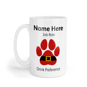 Personalised Ceramic Mug - Santa Paw Print