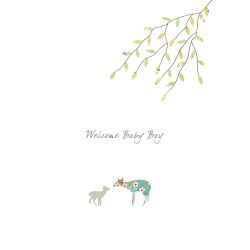 Holy Mackerel deer themed new baby boy card - designed by Eloise Hall - 15.7 x 11cm and blank inside