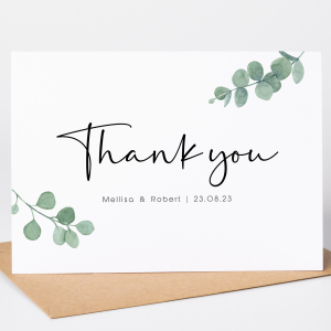 Personalised Wedding Thank You Cards - Eucalyptus Thank You
