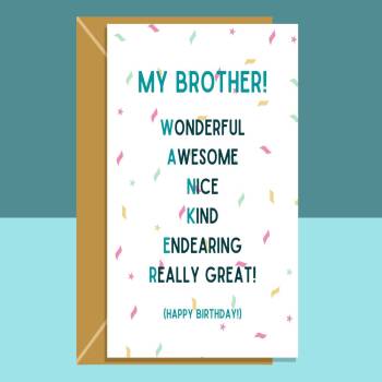 My Brother - Funny Birthday Card ideal for your Brother - Rude, Sarcastic, Cheeky