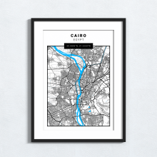 Cairo - Egypt - Map Print - A4