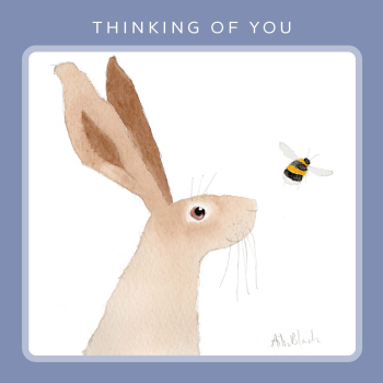 Holy Mackerel Big Bee nature and countryside themed thinking of you card by Ailsa Black - 15cm square - blank inside