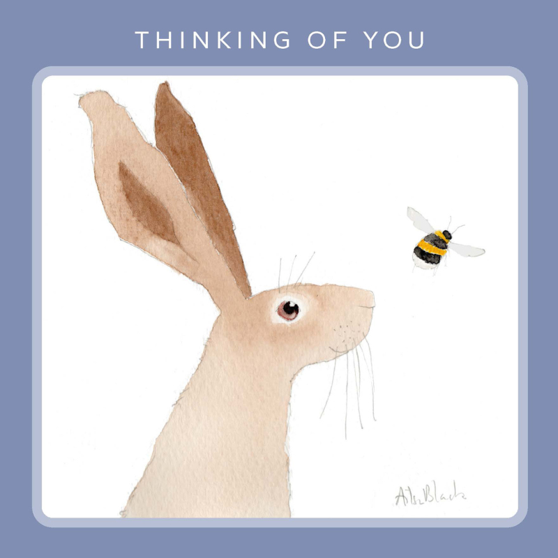Holy Mackerel Big Bee nature and countryside themed thinking of you card by Ailsa Black - 15cm square - blank inside