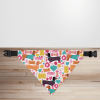 Puppy Love Sausage Dog Print Dog/Puppy Bandana - Small - 12x17cm (Strap: 25cm - 40cm)