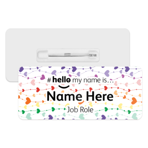 #hello my name is... Name Badge - Rainbow Heart Vines