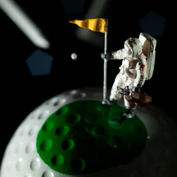 The Eagle has Landed 150mm Square Greetings Card by Akiko Ida and Pierre Javelle