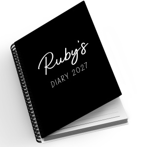 A5 Personalised Spiral Bound Diary - Simple | 10 Colours | Yearly | Academic | Appointment