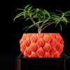 Ripple Planter Pot - Matte Dark Green