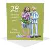 28th anniversary card (orchid anniversary) - designed by Erica Sturla - 15cm square and blank inside, made in the UK