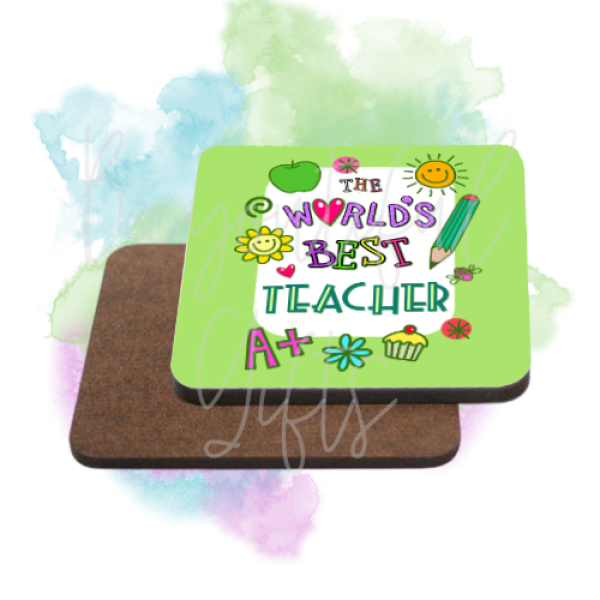 Teacher Coaster - The World's Best Teacher Cartoon Style