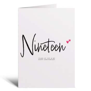 Postcard Prints - Nineteen Year Anniversary Card For Husband 19 Year Anniversary Card Boyfriend or Girlfriend Wedding Anniversary Card For Wife