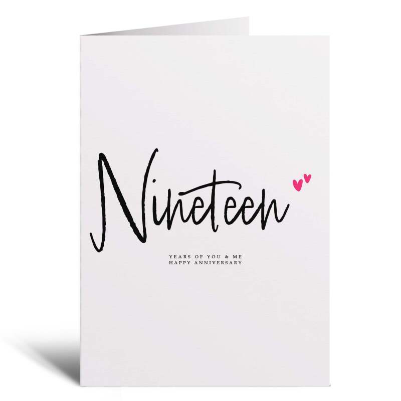 Postcard Prints - Nineteen Year Anniversary Card For Husband 19 Year Anniversary Card Boyfriend or Girlfriend Wedding Anniversary Card For Wife - Default Title
