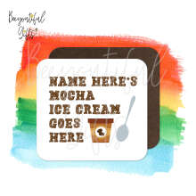 Personalised Children's Ice Cream Coaster - Mocha Ice Cream Goes Here!