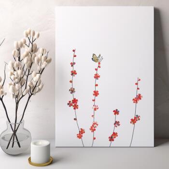 Butterfly & blossom greeting card -  designed by Eloise Hall - 15.7 x 11cm and blank inside, made in the UK