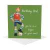 League of your own birthday card for her - designed by Erica Sturla - 15cm square and blank inside, made in the UK