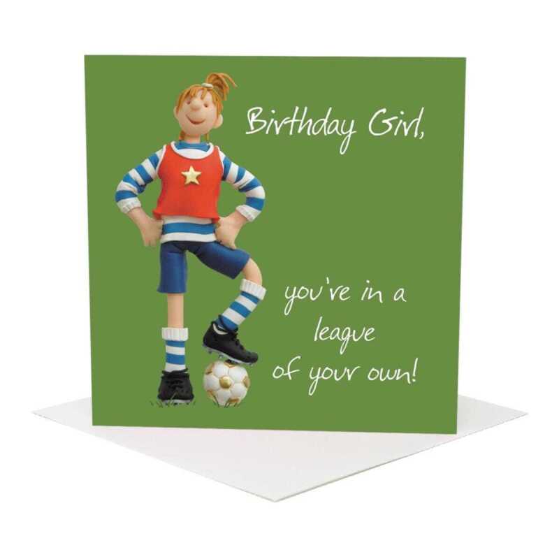 League of your own birthday card for her - designed by Erica Sturla - 15cm square and blank inside, made in the UK