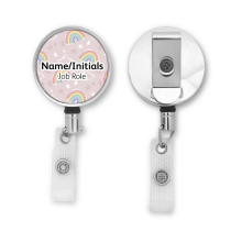 Personalised Metal ID Reel - Rainbow Doodles