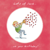 Holy Mackerel Lots of love (male), a trumpet themed Rosie Brooks birthday greetings card, 150mm square, printed in the UK on board from sustainable sources