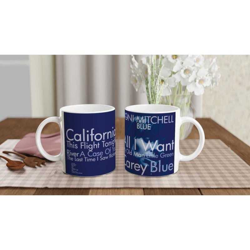 Joni Mitchell Blue Album Track Mug - Ceramic White
