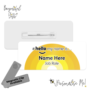 Name Badge - Colour Variant Rainbow Hello My Name is... - Yellow