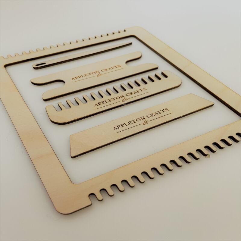 Weaving Loom Frame With Tools Included / Frame Weave / Tapestry / Beginners Tool / Craft Supplies / Starter Kit - 130 x 140mm