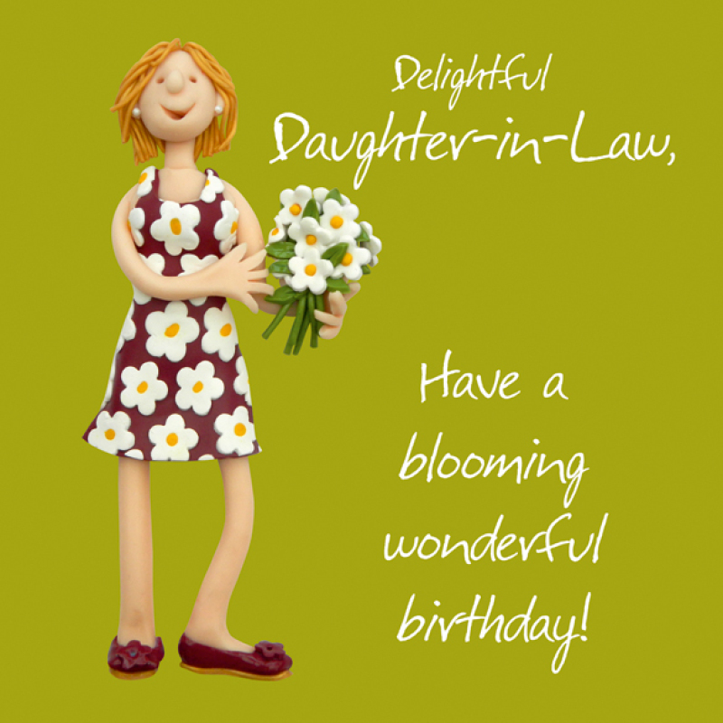 Holy Mackerel Daughter-In-Law Birthday Card - designed in the UK by Erica Sturla Card is 15cm square and blank inside