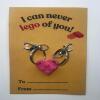 Lego inspired love heart duo Keyring - Never lego