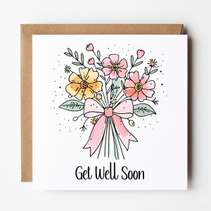 Get Well Soon Card - Floral Bouquet