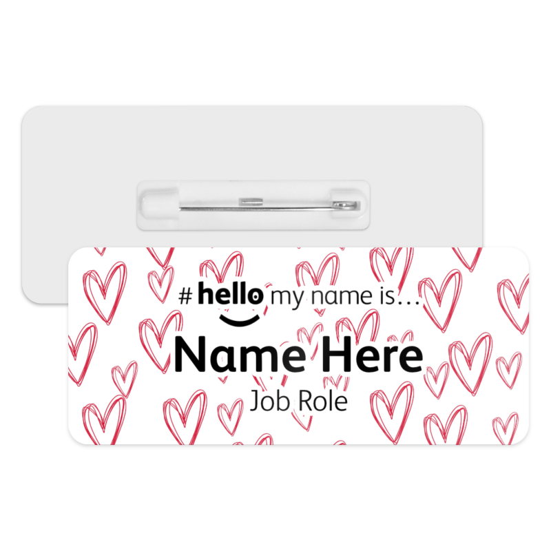#hello my name is... Name Badge - Scribble Hearts