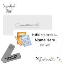 Name Badge - Watercolour Mathematics Themed