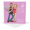 6th anniversary card (sugar anniversary card) - designed by Erica Sturla - 15cm square and blank inside, made in the UK