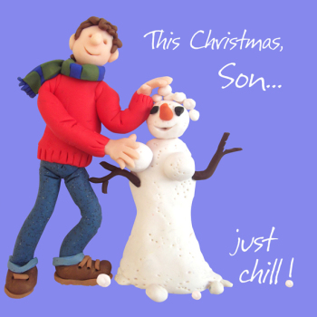 Son Just Chill Christmas Greeting Card One Lump or Two Holy Mackerel Cards