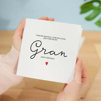 Gran Birthday Card For Her, Forever Loved Gran Birthday Card, Birthday Gift For Gran, Gran Birthday Gift
