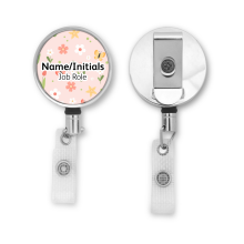 Personalised Metal ID Reel - Spring Flowers & Butterflies