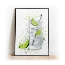 Vodka & Lemonade Splash Effect Art Print - A6 (Approx. 10cm x 15cm)