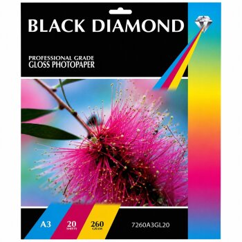 A3 260gsm Black Diamond Gloss Photo Paper