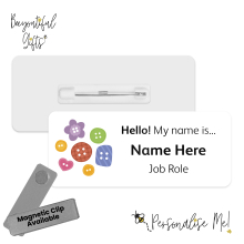 Name Badge - Bright Craft Supplies - Buttons