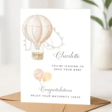 Personalised Maternity Card - Enjoy Your Maternity Leave - Small (Approx. A6 | 105mm x 148mm | 4.1in x 5.8in) - Standard Smooth Card