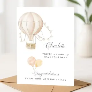Personalised Maternity Card - Enjoy Your Maternity Leave - Medium (Approx. A5 | 148mm x 210mm | 5.8in x 8.3in) - Standard Smooth Card