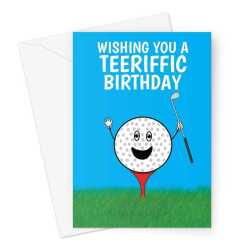 Happy Birthday Card - Teeriffic Golf Joke - A5 Greeting Card