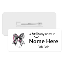 #hello my name is... Name Badge - Coloured Coquette Bow Ribbon